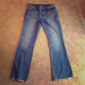 Maurice’s faded, bootcut, blue jeans